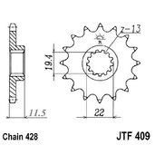 Reťazové koliečko JT JTF 409-16 16T, 428